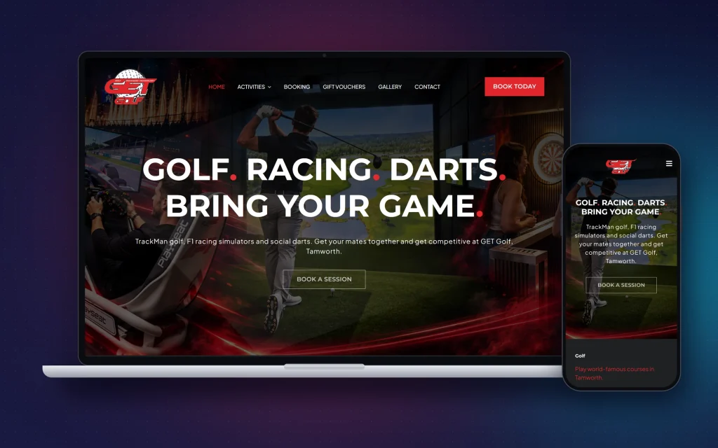 Get Golf website designed by eWebz